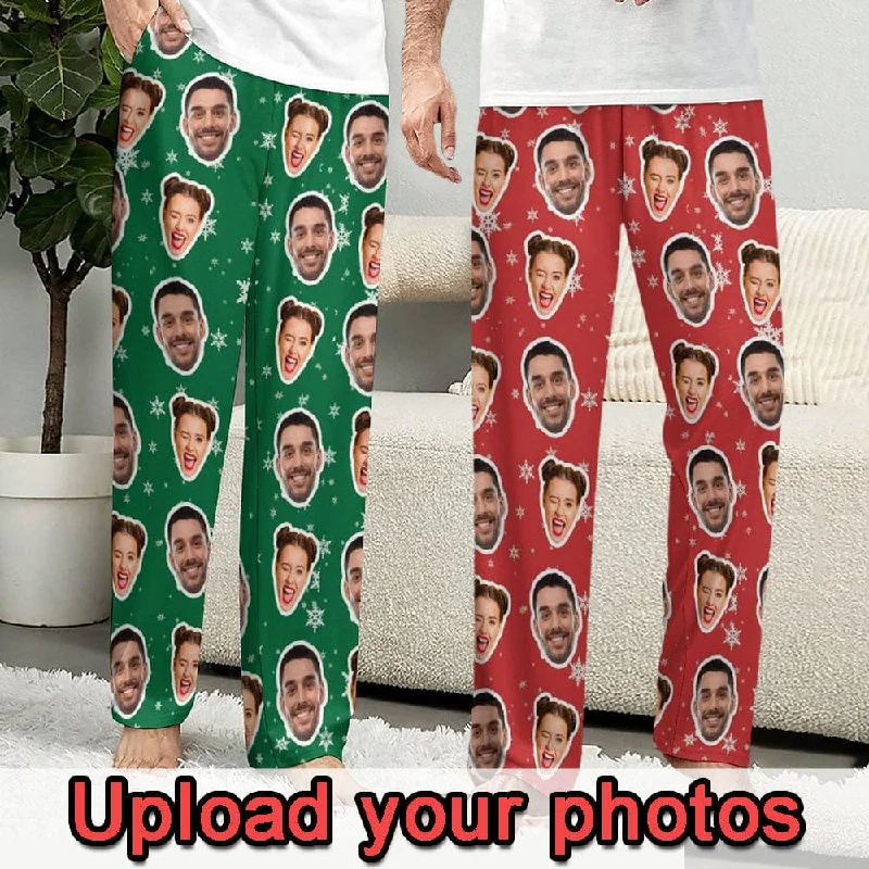 【Flash Sale】Custom Family Faces Slumber Party Unisex Long Pajama Pants Best Christmas Gifts for Family