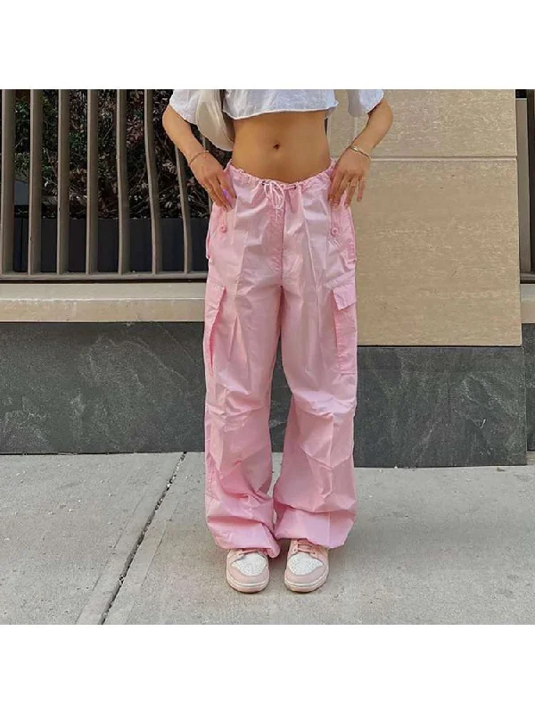 Lace Up Cargo Pocket Leisure Streetwear Pants