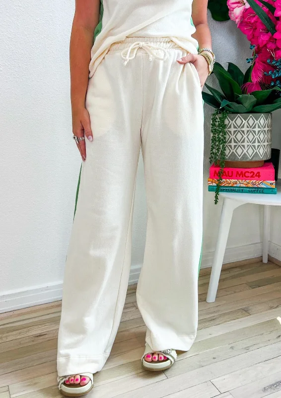 Sweet Sun Shine Pants - Ivory/Sage