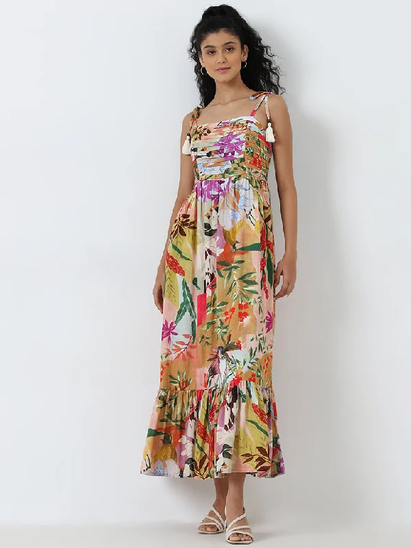 LOV Multicolour Floral Tiered Dress