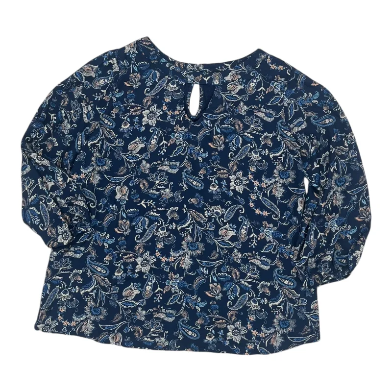 Blouse Ls By Papermoon In Navy, Size:L