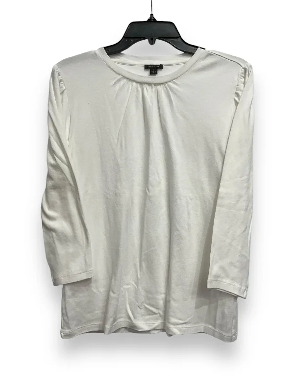 Top Long Sleeve Basic By Ann Taylor In White, Size: S